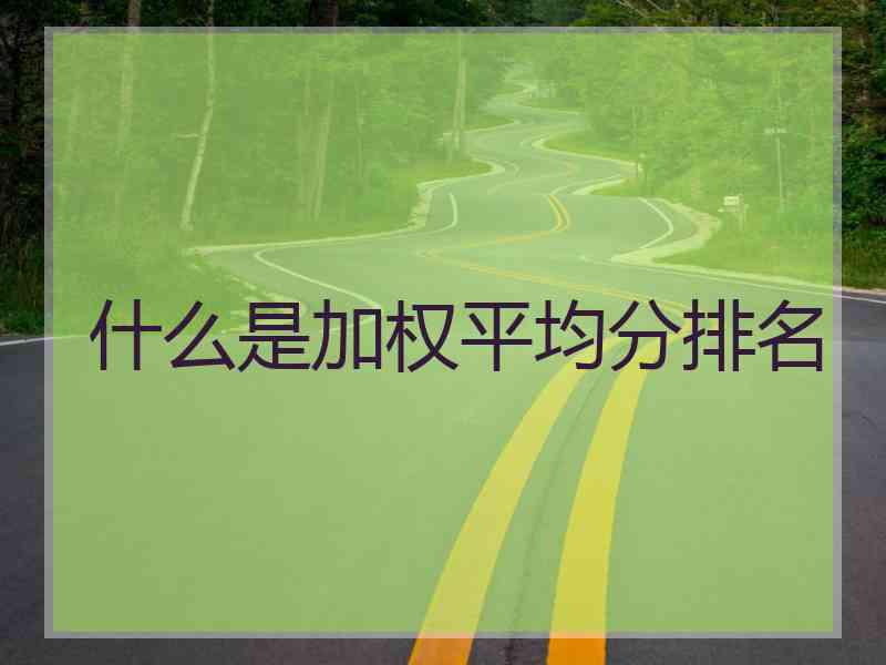 什么是加权平均分排名