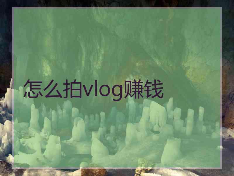 怎么拍vlog赚钱