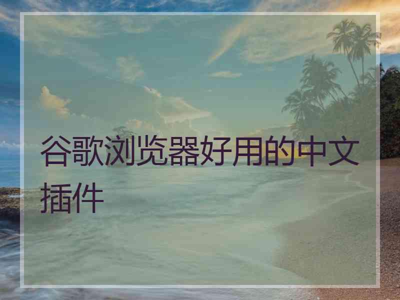 谷歌浏览器好用的中文插件