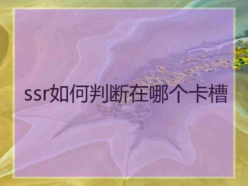 ssr如何判断在哪个卡槽