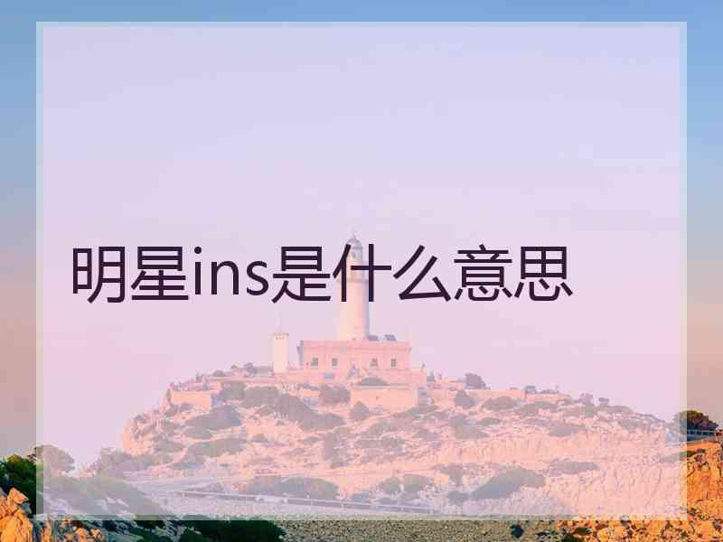 明星ins是什么意思