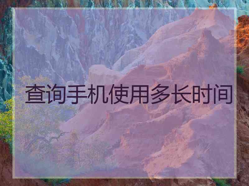 查询手机使用多长时间