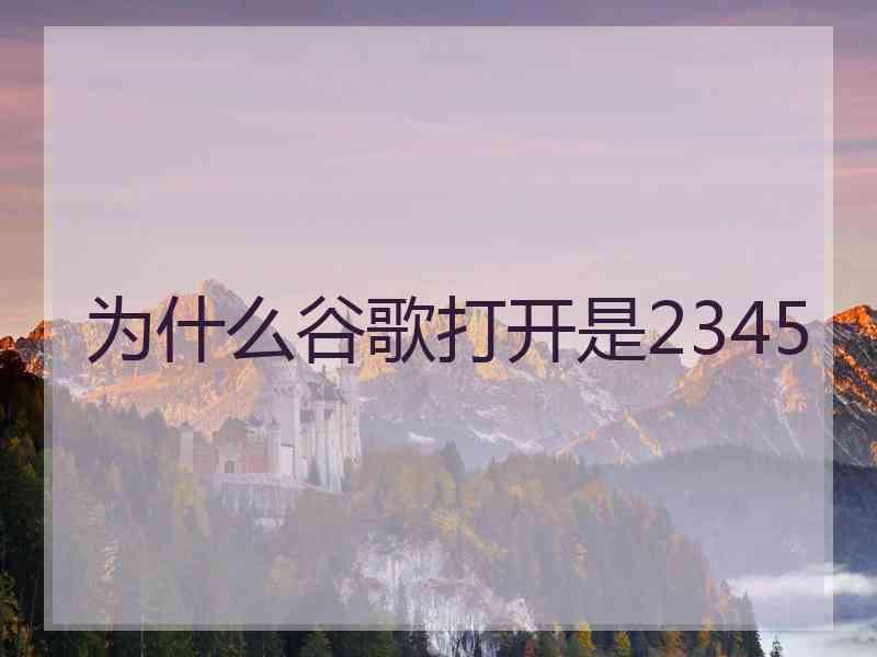 为什么谷歌打开是2345