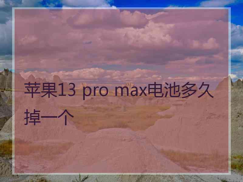 苹果13 pro max电池多久掉一个