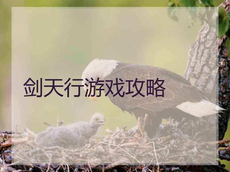 剑天行游戏攻略