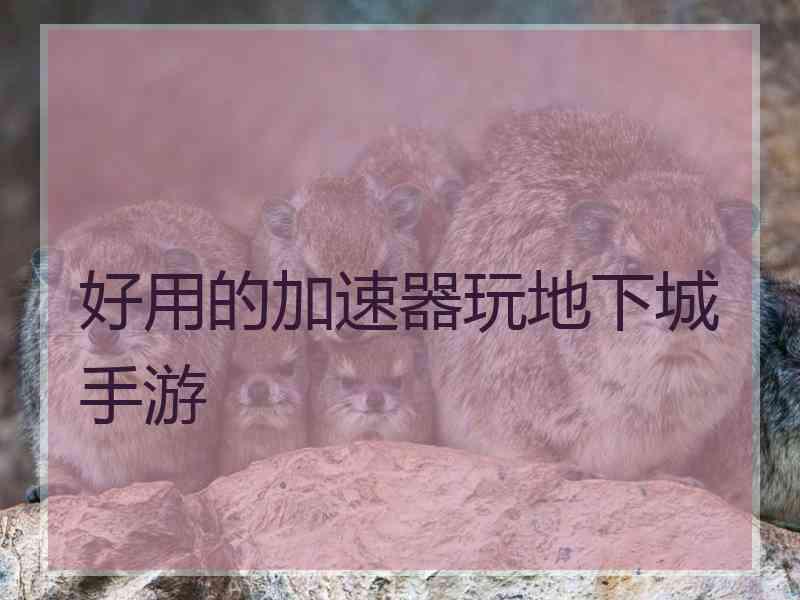 好用的加速器玩地下城手游