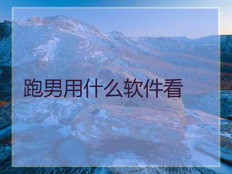 跑男用什么软件看