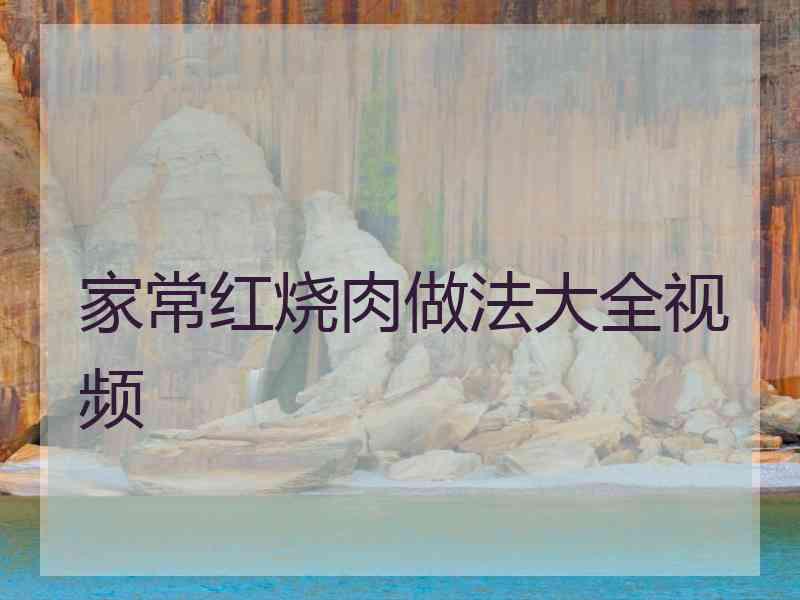 家常红烧肉做法大全视频