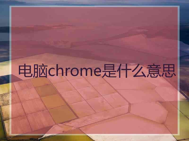电脑chrome是什么意思