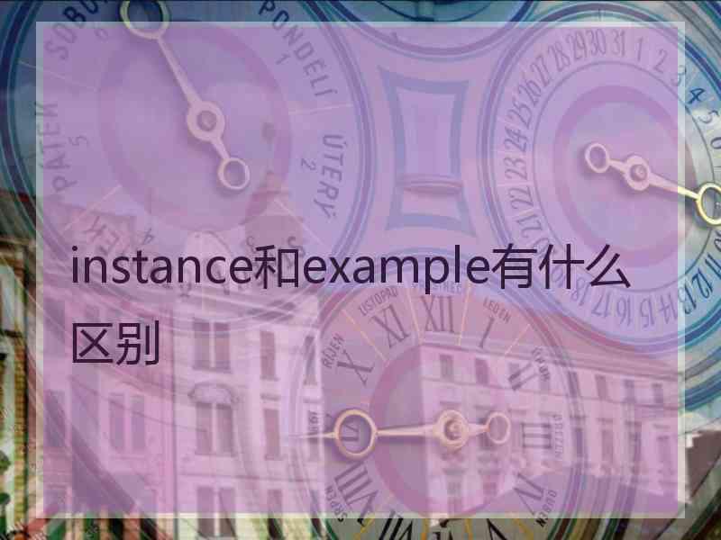 instance和example有什么区别
