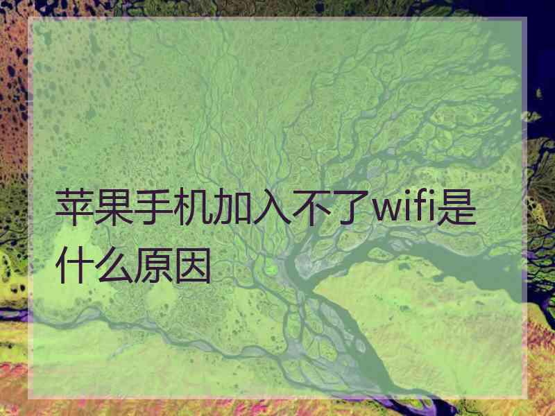 苹果手机加入不了wifi是什么原因