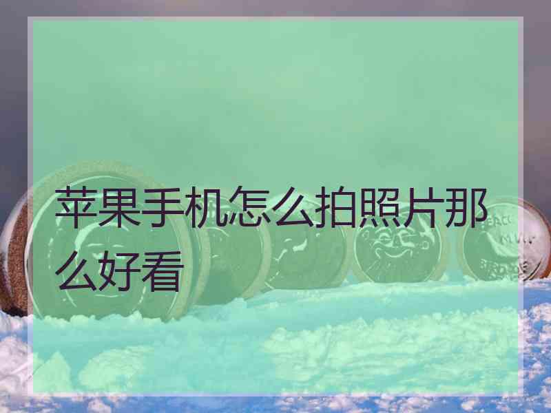 苹果手机怎么拍照片那么好看