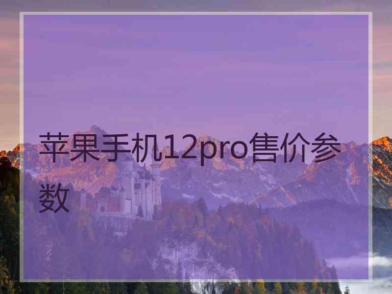 苹果手机12pro售价参数
