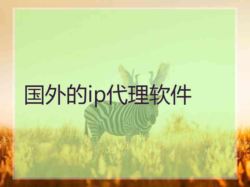 国外的ip代理软件