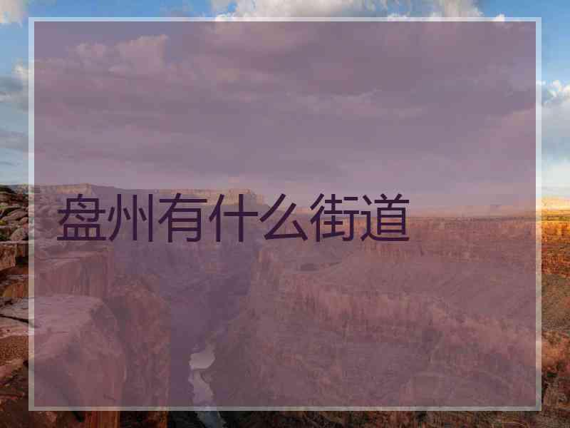 盘州有什么街道