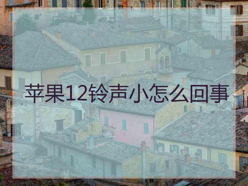 苹果12铃声小怎么回事