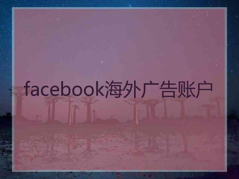 facebook海外广告账户