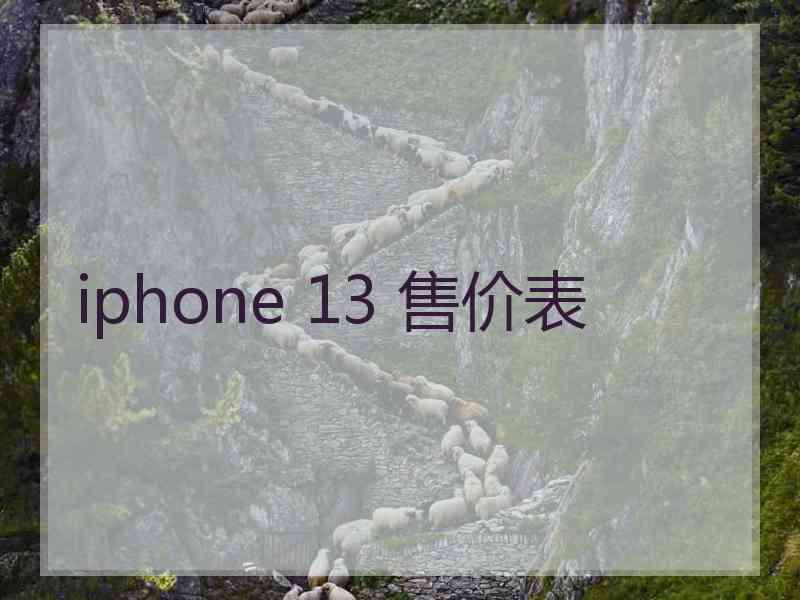 iphone 13 售价表