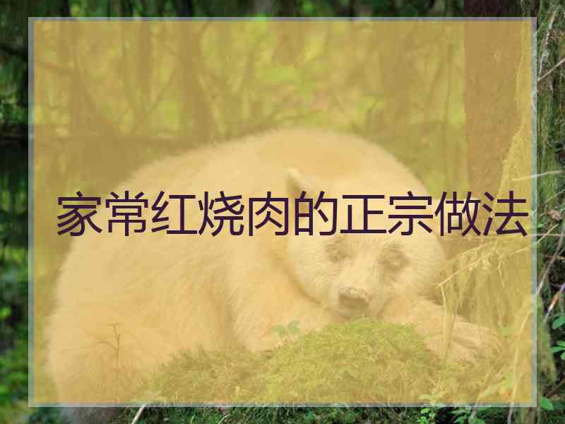 家常红烧肉的正宗做法