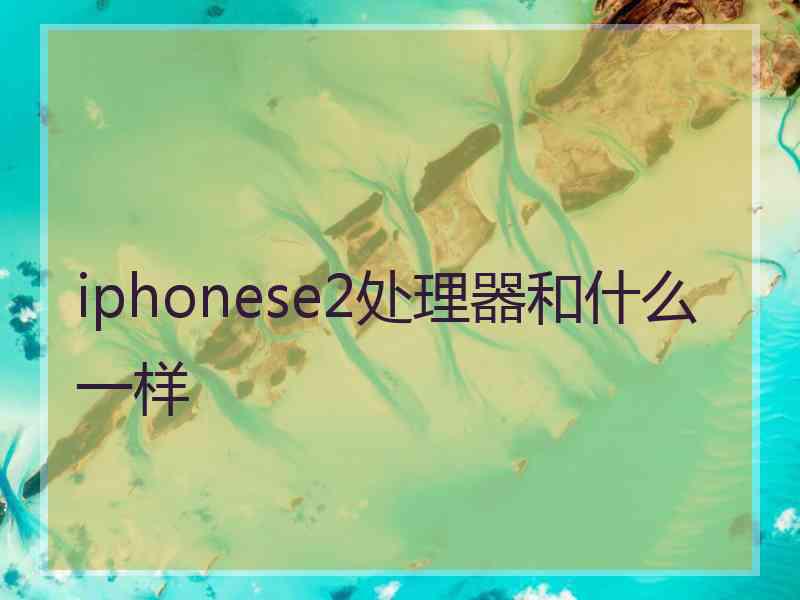 iphonese2处理器和什么一样