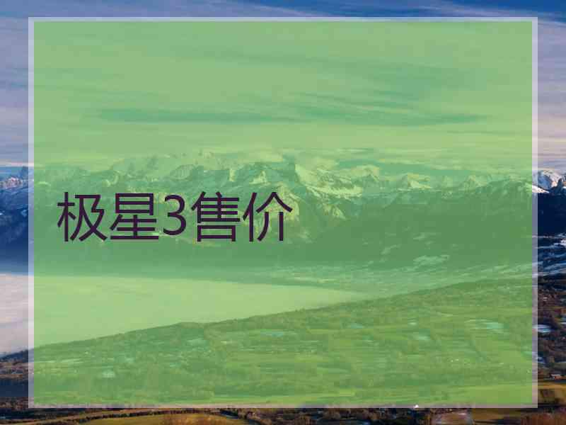 极星3售价