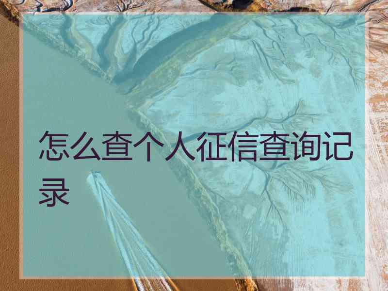 怎么查个人征信查询记录