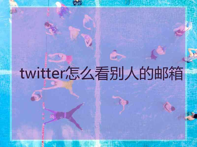 twitter怎么看别人的邮箱