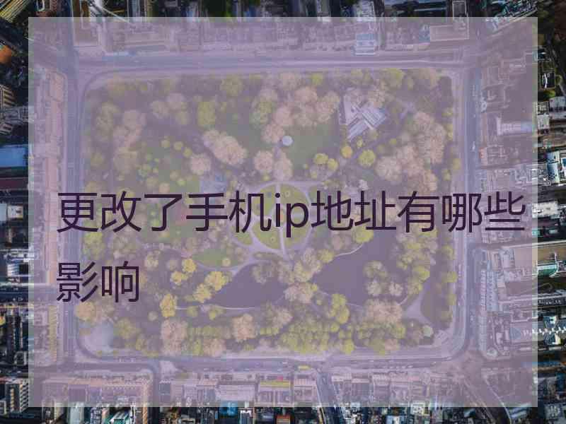 更改了手机ip地址有哪些影响