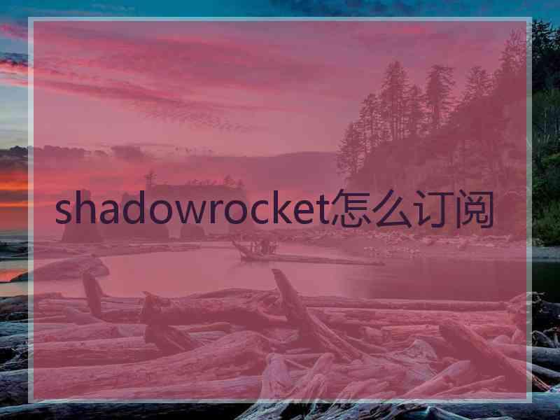 shadowrocket怎么订阅
