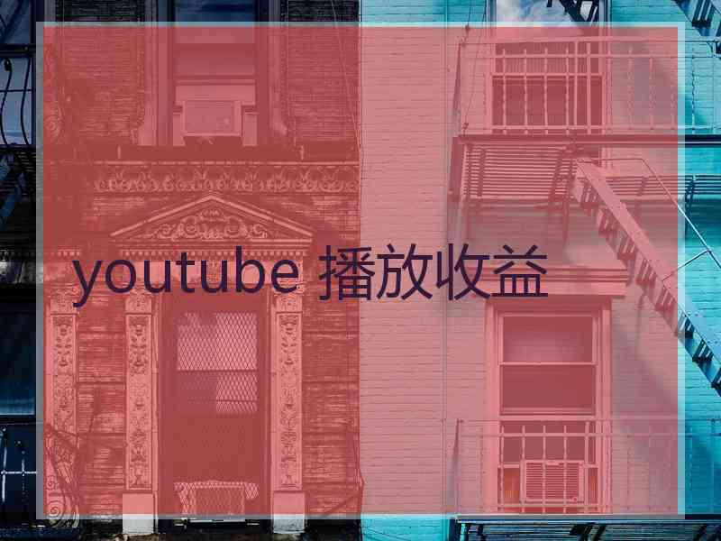youtube 播放收益