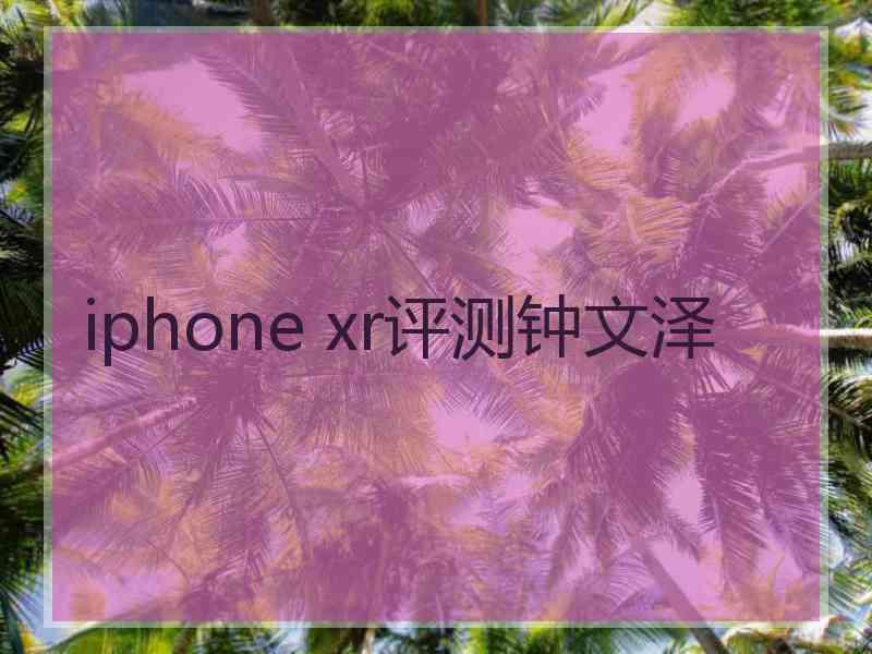 iphone xr评测钟文泽