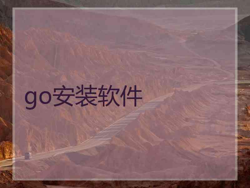 go安装软件