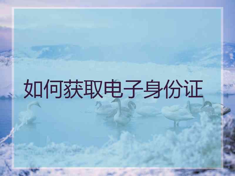 如何获取电子身份证