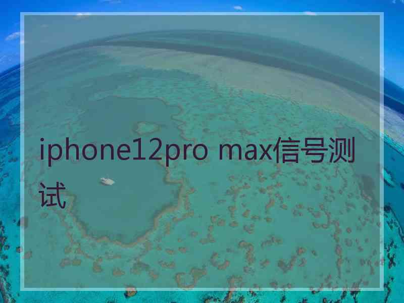 iphone12pro max信号测试