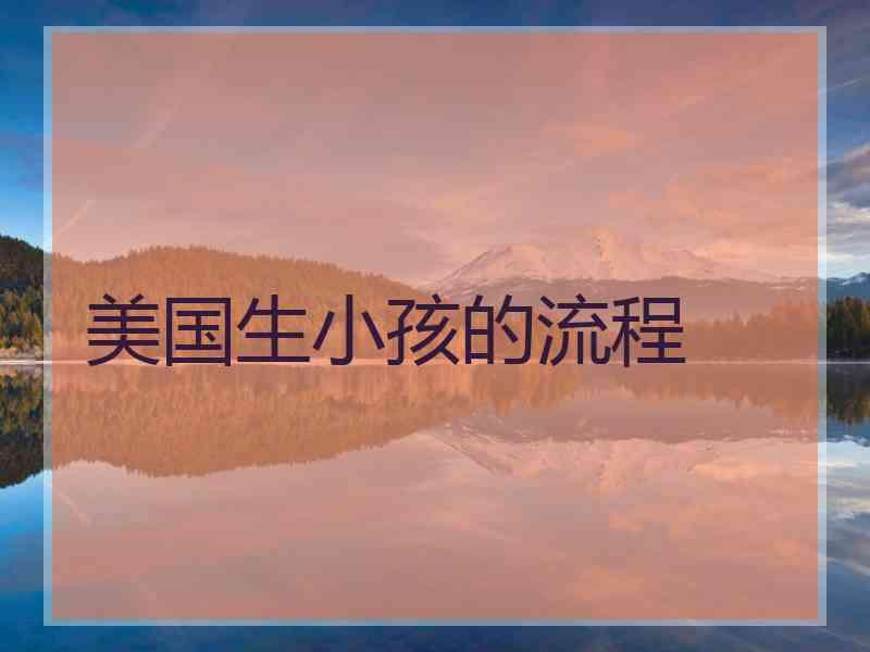 美国生小孩的流程